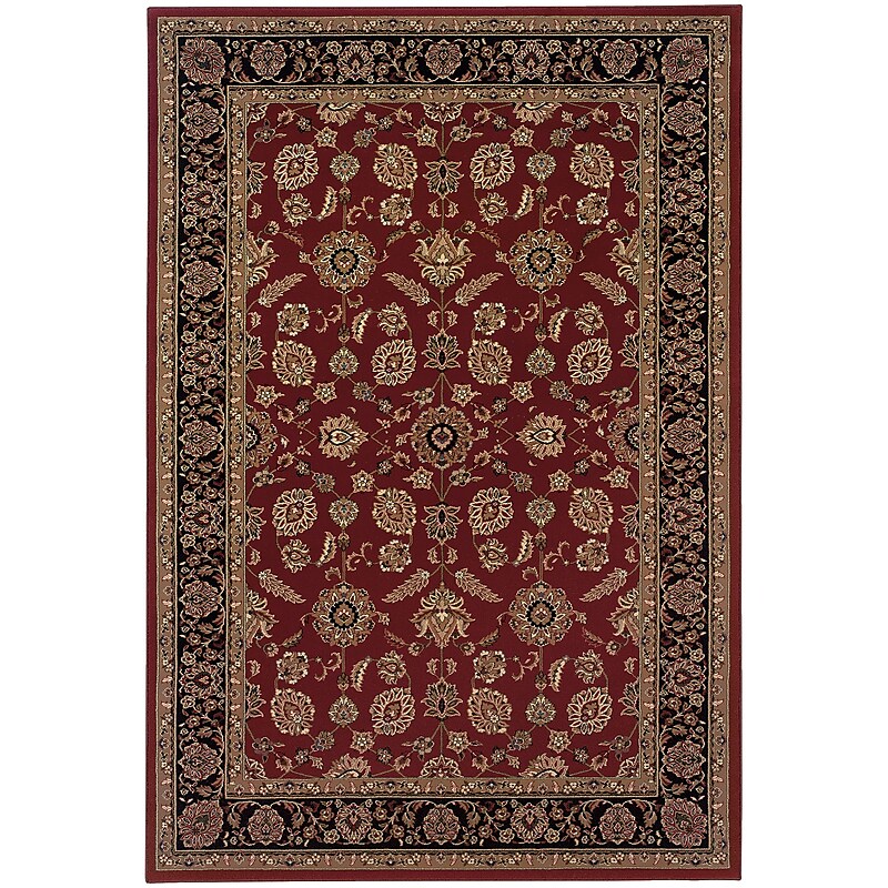 StyleHaven Traditional Polypropylene 4'X 5'9" Red/Black Area Rug (WARI271C34X6L) image 1