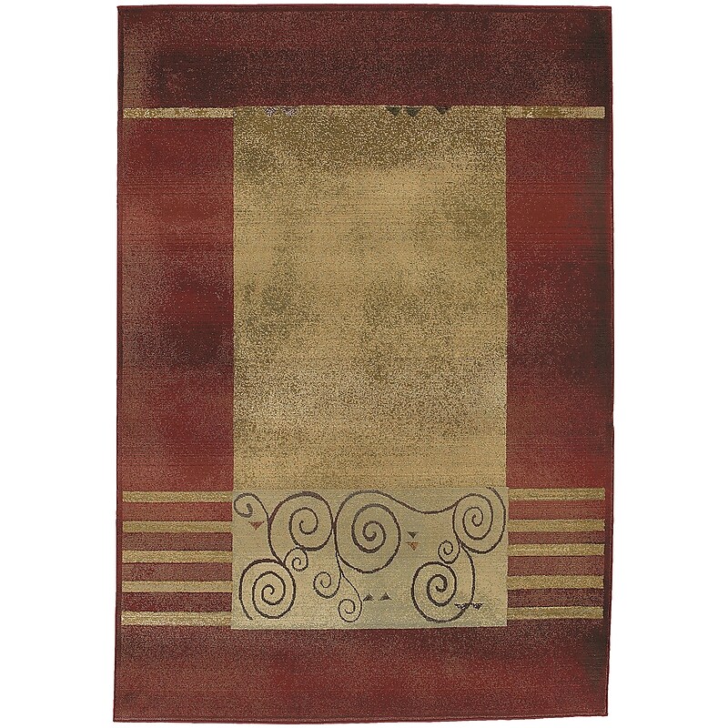 StyleHaven Transitional Border Polypropylene 4'X 5'9" Red/Beige Area Rug (WGNR213R14X6L) image 1