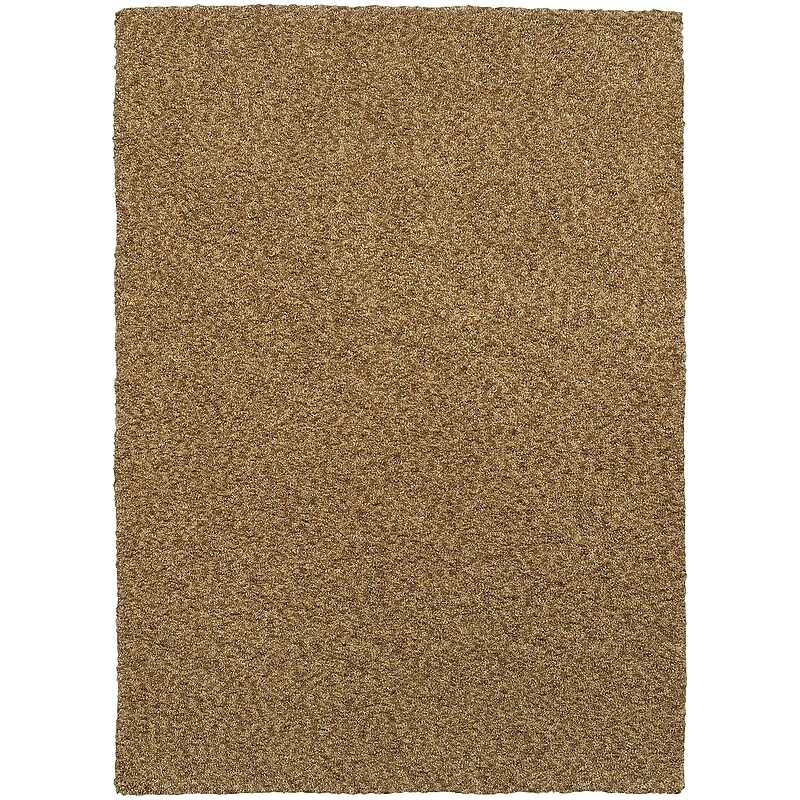 StyleHaven Shag Heathered Polyester 6'6" X 9'6" Gold Area Rug (WHEV734056X9L) image 1