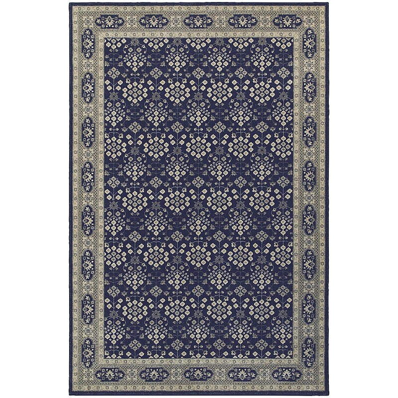 StyleHaven Traditional Classic Oriental Polypropylene 3'10"X5'5" Navy/Grey Area Rug (WRIC119B34X6L) image 1