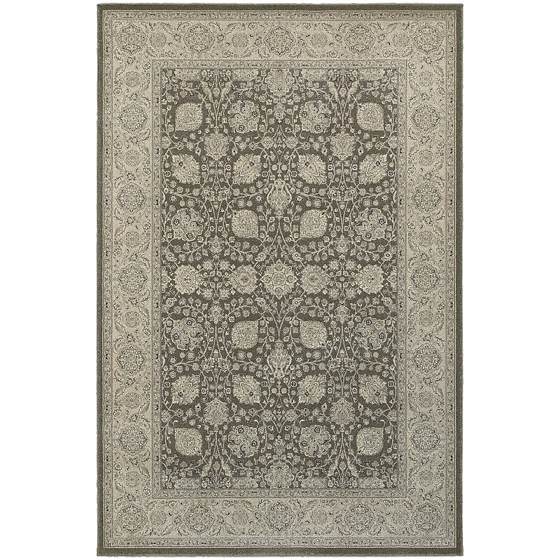 StyleHaven Traditional Border Floral Polypropylene 7'10"X10'10" Brown/Ivory Area Rug WRIC1330U8X11L image 1