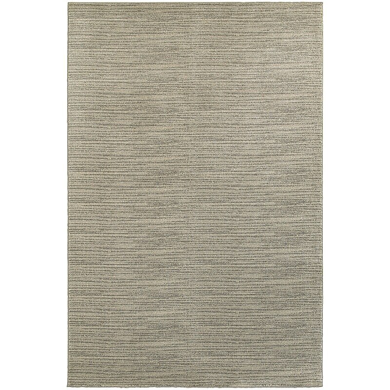 StyleHaven Transitional Distressed Stripe Polypropylene 5'3"X7'6" Beige/Ivory Area Rug WRIC526A35X8L image 1