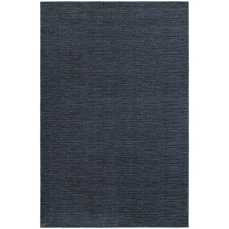 StyleHaven Transitional Distressed Stripe Polypropylene 3'10"X5'5" Navy/Grey Area Rug WRIC526B34X6L image 1