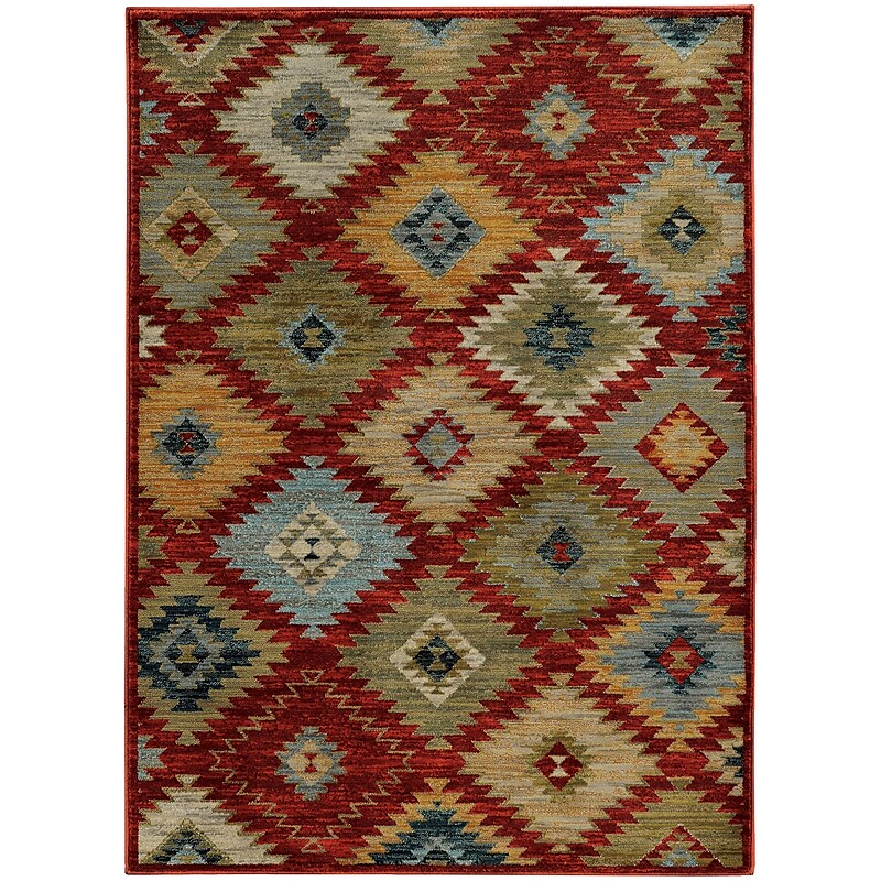 StyleHaven Southwest Tribal Nylon/Polypropylene 7'10"X10'10" Red/Multi Area Rug (WSDN5936D8X11L) image 1