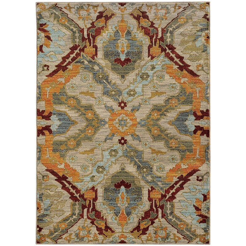 StyleHaven Transitional Overscale Traditional Nylon/Polypropylene 6'7" X 9'6" Beige/Orange Area Rug (WSDN6357A6X9L) image 1