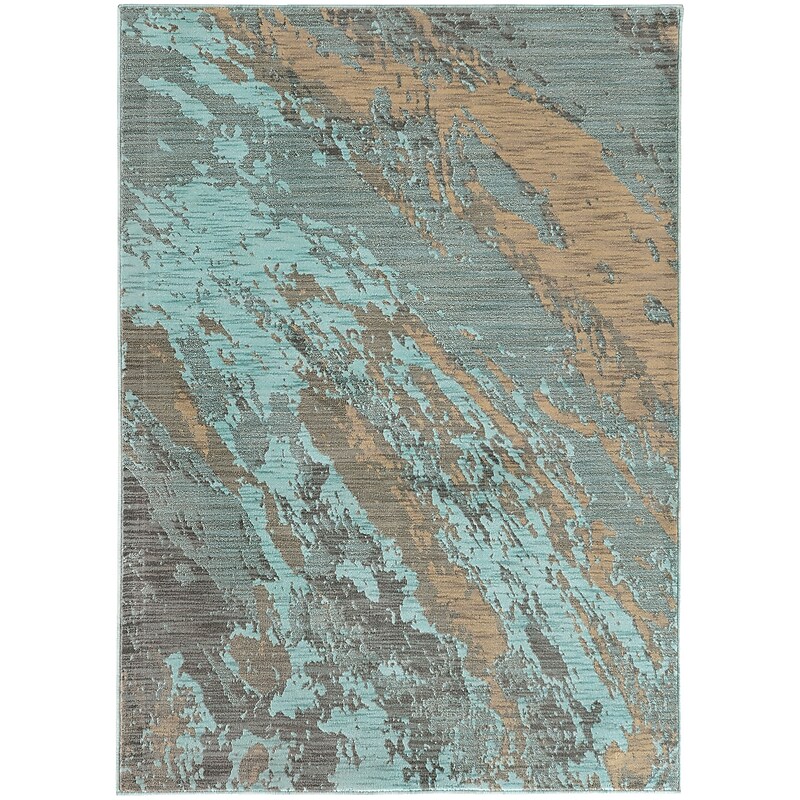 StyleHaven Contemporary Marble Nylon/Polypropylene 5'3" X 7'6" Blue/Grey Area Rug (WSDN6367A5X8L) image 1