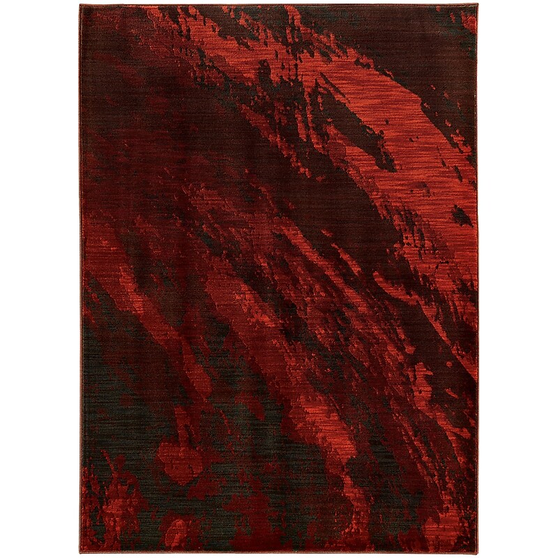 StyleHaven Contemporary Marble Nylon/Polypropylene 3'10" X 5'5" Red/Grey Area Rug (WSDN6367B4X6L) image 1