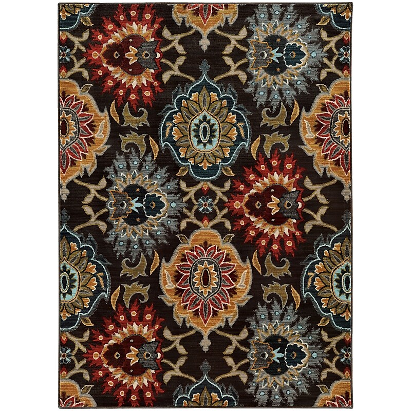 StyleHaven Transitional Bold Floral Nylon/Polypropylene 7'10" X 10'10" Grey/Multi Area Rug (WSDN6369D8X11L) image 1
