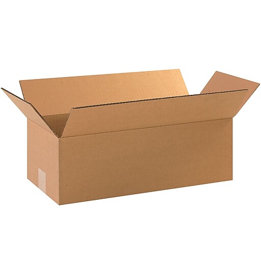 Corrugated Boxes, 18" x 8" x 4", Kraft, 25/Bundle (1884) Staples
