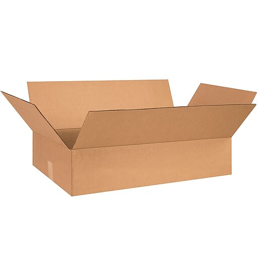 Flat Corrugated Boxes, 30" x 20" x 8", Kraft, 15/Bundle (30208) Staples