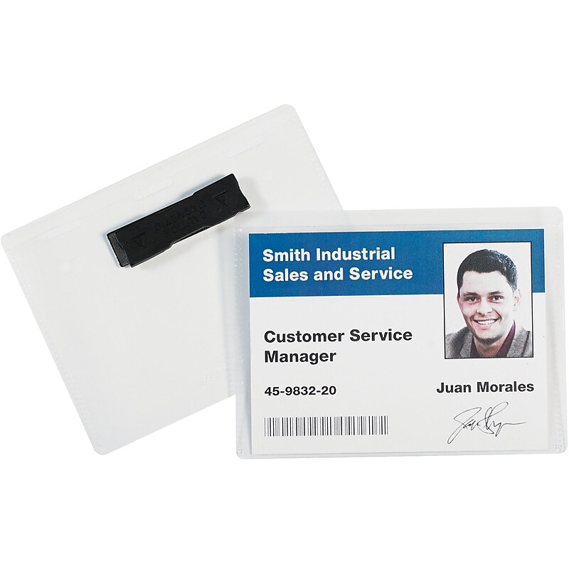 Badge Holders, Magnetic, 4" x 3", Clear, 20/Case (BH100) image 1