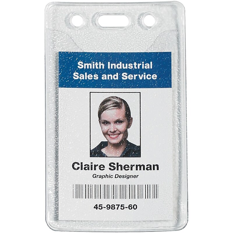 Badge Holders, Pre-Punched, 2" x 3", Clear, 100/Case (BH131) image 1