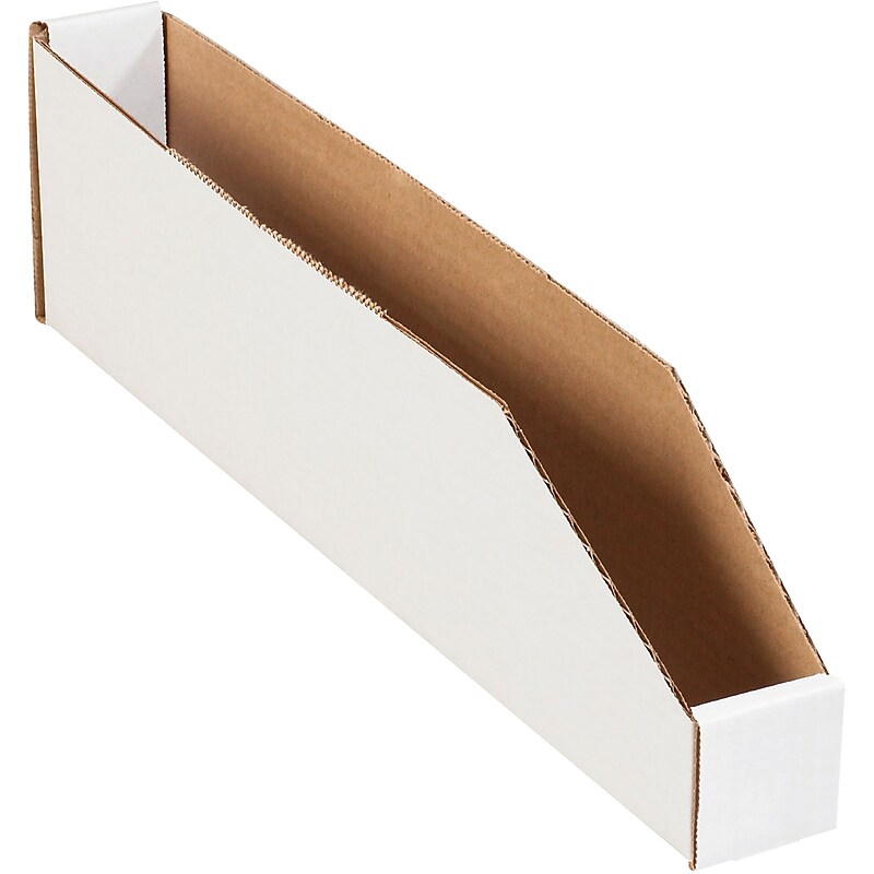 Open Top Bin Boxes, 2" x 24" x 4-1/2", Oyster White, 50/Bundle (BINMT224) image 1