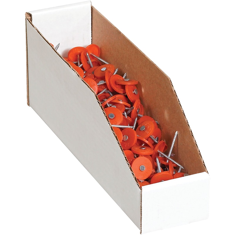 Open Top Bin Boxes, 5" x 18" x 4-1/2", Oyster White, 50/Bundle (BINBWZ518) image 1