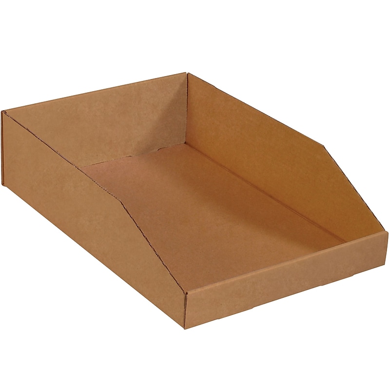 Open Top Bin Boxes, 12" x 18" x 4 1/2, Kraft, 50/Bundle (BINEB1812K) image 1