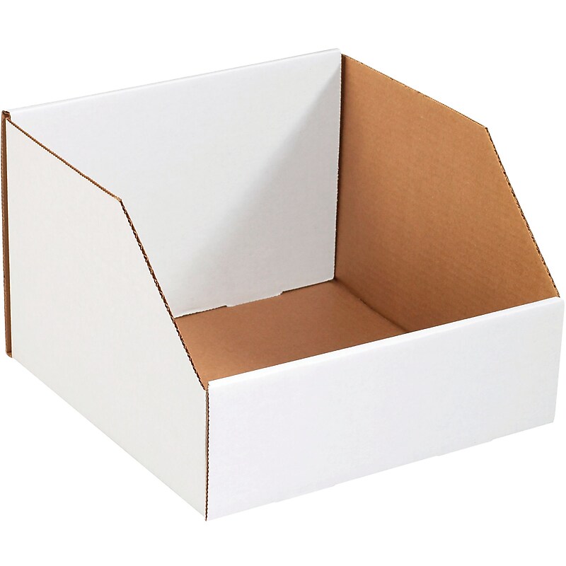 Jumbo Open Top Bin Boxes, 18" x 18" x 10", White, 25/Bundle (BINJ181810) image 1