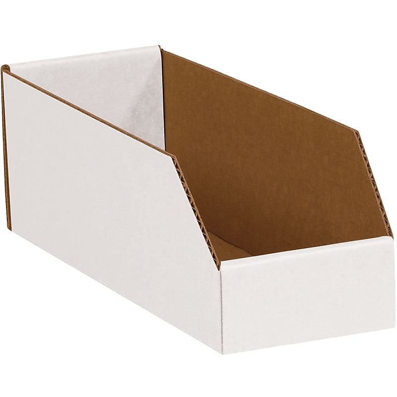 Open Top Bin Boxes, 5" x 12" x 4-1/2", Oyster White, 50/Bundle (BINMT512) image 1