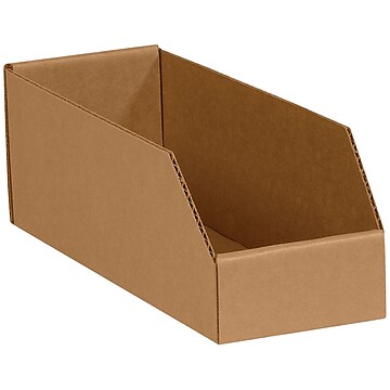 4 x 12 x 4 1/2" Corrugated OPEN TOP CARDBOARD STORAGE Parts Bin Bins Boxes Depth 