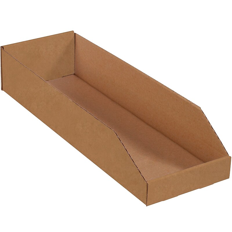 Open Top Bin Boxes, 8" x 24" x 4 1/2", Kraft, 50/Bundle (BINMT824K) image 1