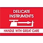 Tape Logic Fragile Labels, "Delicate Instruments - HWC", 2" x 3", Red/White, 500/Roll (DL1309)~#|#~m004078335_sc7