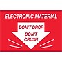 Tape Logic Labels, "Don't Drop Don't Crush - Electronic Material", 2" x 3", Red/White, 500/Roll (DL1314)~#|#~m004078337_sc7