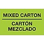 Tape Logic Bilingual Labels, "Mixed Carton - Carton Mezclado", 3" x 5", Fluorescent Green, 500/Roll (DL1319)~#|#~m004078342_sc7
