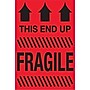 Tape Logic Labels, "This End Up - Fragile", 2" x 3", Fluorescent Red, 500/Roll (DL1325)~#|#~m004078348_sc7