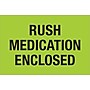 Tape Logic Labels, "Rush - Medication Enclosed", Fluorescent Green, 500/Roll (DL1336)~#|#~m004078359_sc7