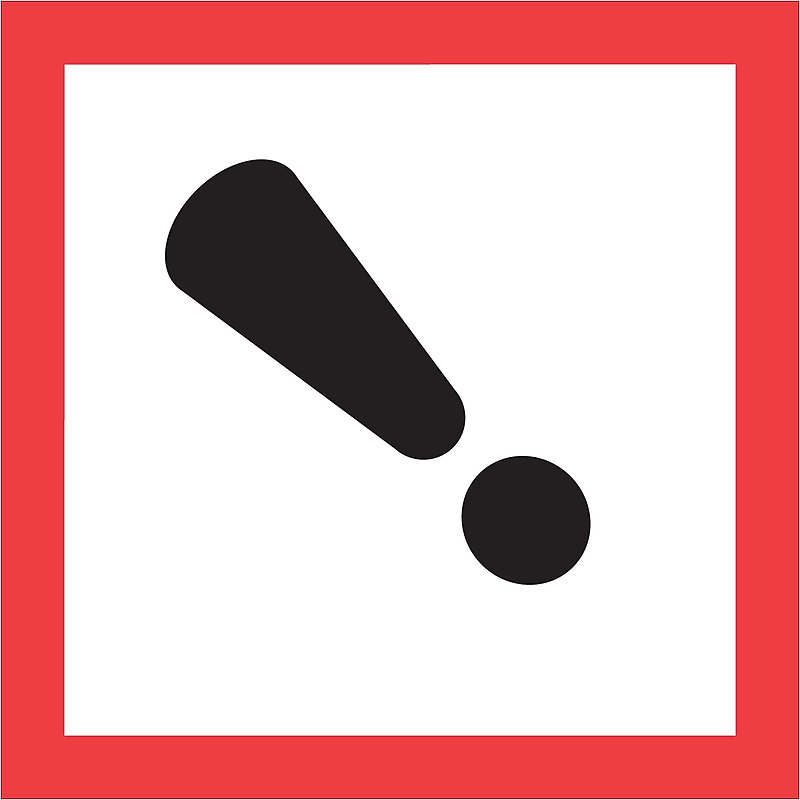 Tape Logic® Pictogram Labels, "Exclamation Mark, 2" x 2", Red/White/Black, 500/Roll (DL4242) image 1