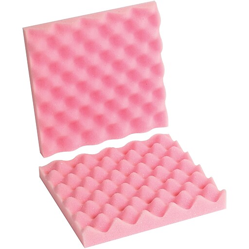 AntiStatic Convoluted Foam Sets, 10" x 10" x 2", Pink, 24/Sets per