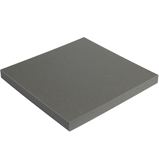 Soft Foam Sheets, 2" x 24" x 24", Charcoal, 6/Case (FSC24242) at Staples
