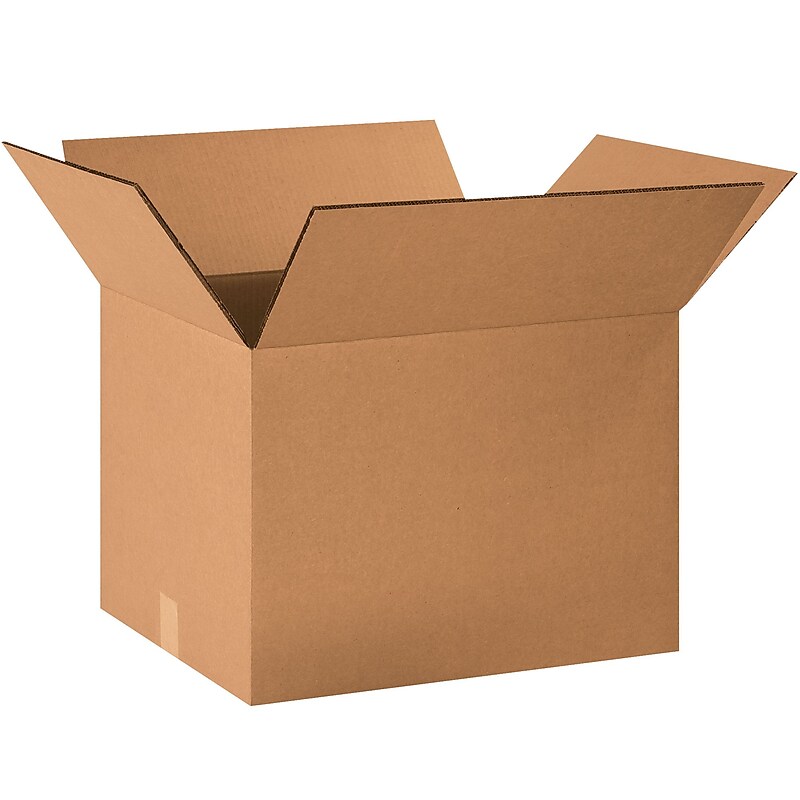 Partners Brand 20" x 14" x 12" Heavy-Duty Double Wall Boxes, 48 ECT, Kraft, 15/Bundle (HD201412DW) image 1