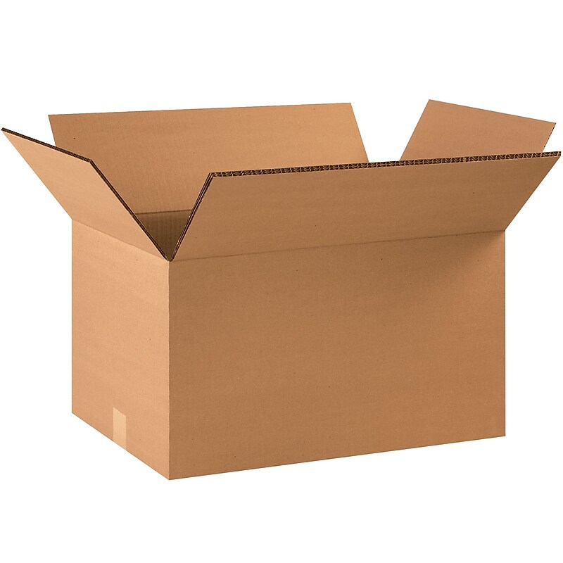 Partners Brand 22" x 14" x 12" Heavy-Duty Double Wall Boxes, 48 ECT, Kraft, 15/Bundle (HD221412DW) image 1