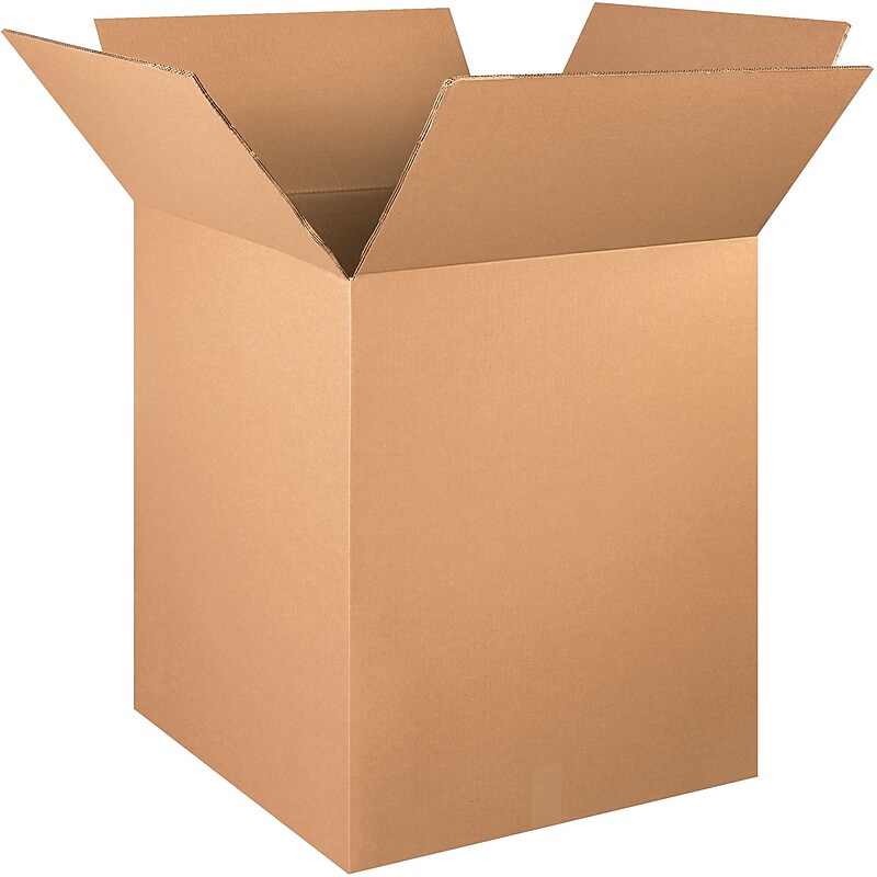 Partners Brand 24" x 24" x 30" Heavy-Duty Double Wall Boxes, 48 ECT, Kraft, 5/Bundle (HD242430DW) image 1