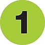 Tape Logic Number Labels, "1", 3" Circle, Fluorescent Green, 500/Roll (DL1341)~#|#~m004078521_sc7
