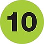 Tape Logic Number Labels, "10", 3" Circle, Fluorescent Green, 500/Roll (DL1351)~#|#~m004078522_sc7