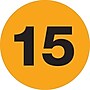 Tape Logic Number Labels, "15", 3" Circle, Fluorescent Orange, 500/Roll (DL1356)~#|#~m004078527_sc7