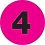 Tape Logic Number Labels, "4", 4" Circle, Fluorescent Pink, 500/Roll (DL1361)~#|#~m004078532_sc7