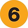 Tape Logic Number Labels, "6", 3" Circle, Fluorescent Orange, 500/Roll (DL1346)~#|#~m004078534_sc7