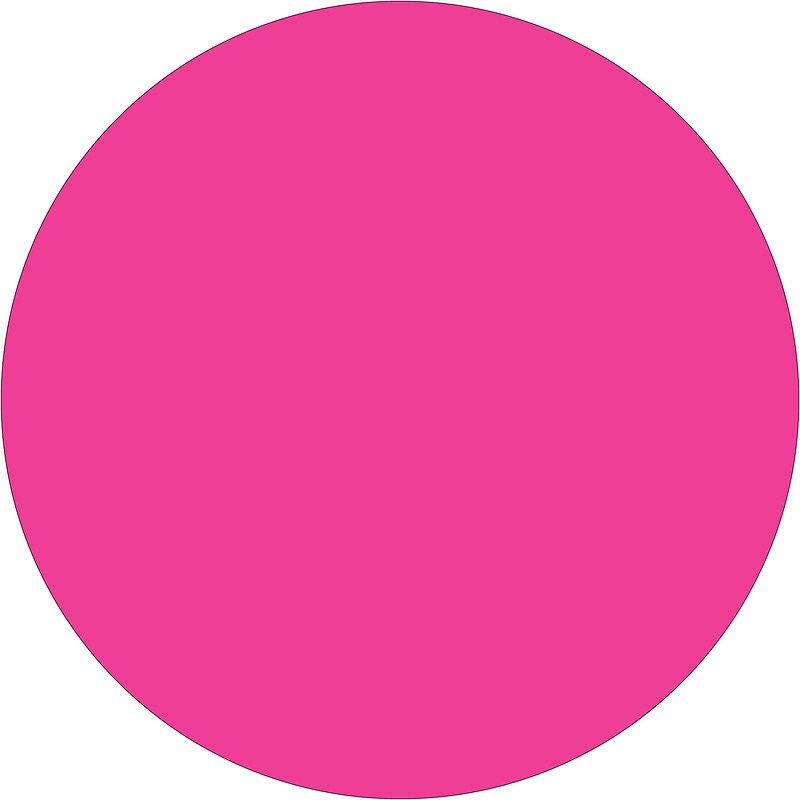 Tape Logic Round Inventory Labels, 0.75" Dia, Fluorescent Pink, 500 Labels/Roll (SL6101-FP) image 1
