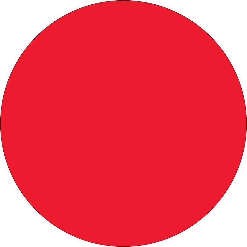 Tape Logic Inventory Circle Labels, 3/4", Fluorescent Red, 500/Roll (DL610G) image 1