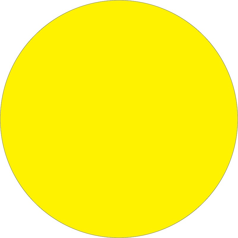 Tape Logic Removable Labels, 1" Circle, Fluorescent Yellow, 500 /Roll (DL1389FY) image 1