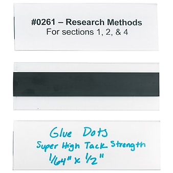 Hol-Dex® Magnetic Plastic Label Holders, 2" x 6", Clear, 12/Case (M51)