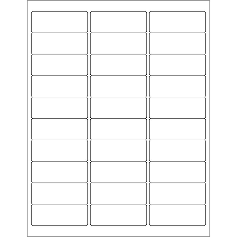 Partners Brand Removable Rectangle Laser Labels, 1" X 2 5/8", White, 3000/Case (LL262) image 1