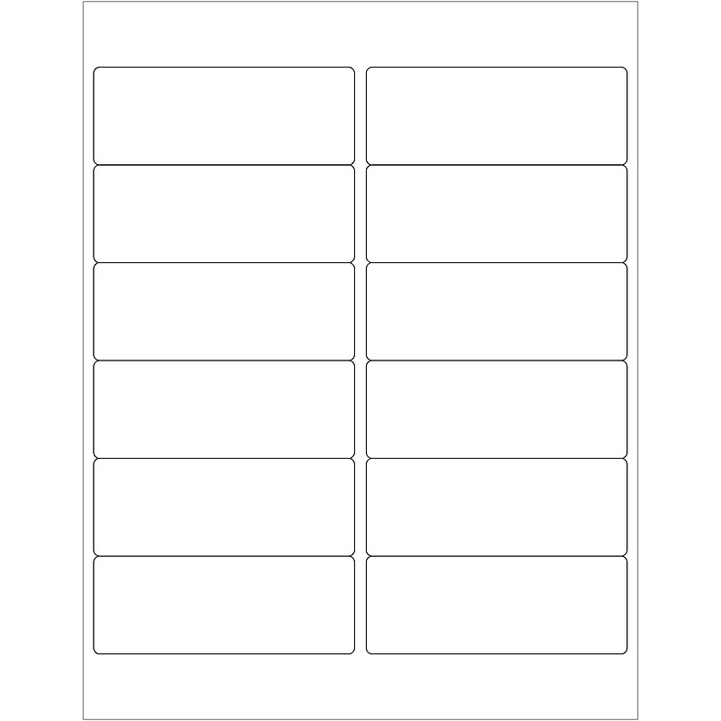 Tape Logic® Laser Labels, Rectangle, 4" x 1 1/2", White, 1200/Case (LL123) image 1