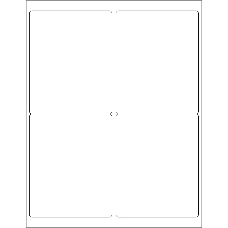 Tape Logic® Removable Rectangle Laser Labels, 4" x 5", White, 400/Case (LL267) image 1