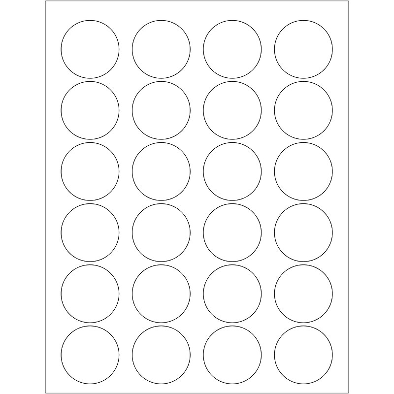 Tape Logic® Laser Labels, 1.625" Circle, White, 2400/Case (LL144) image 1