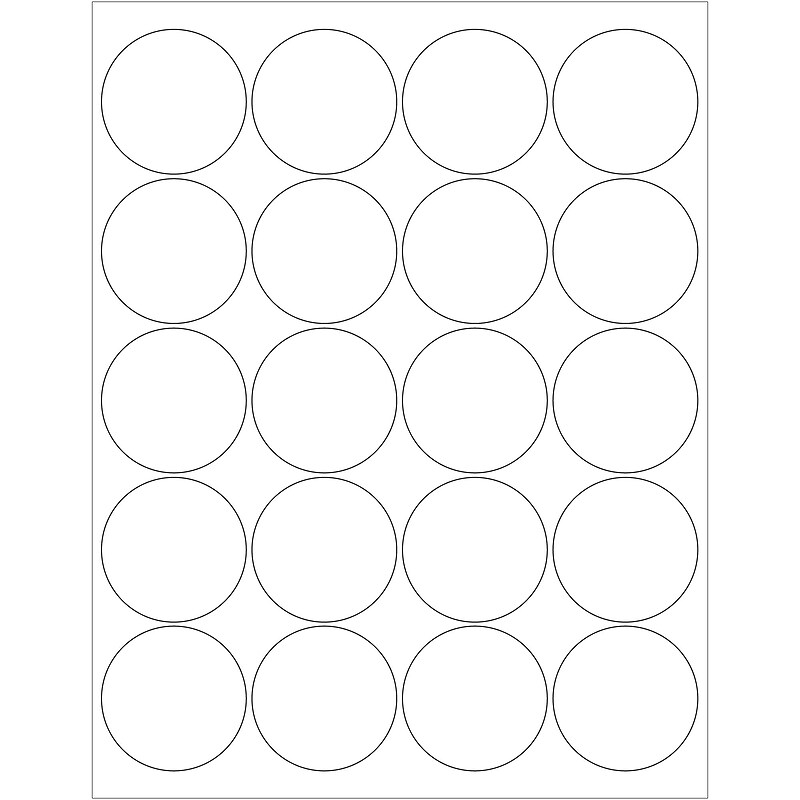 Tape Logic® Circle Laser Labels, 2", Glossy White, 2000/Case (LL302) image 1