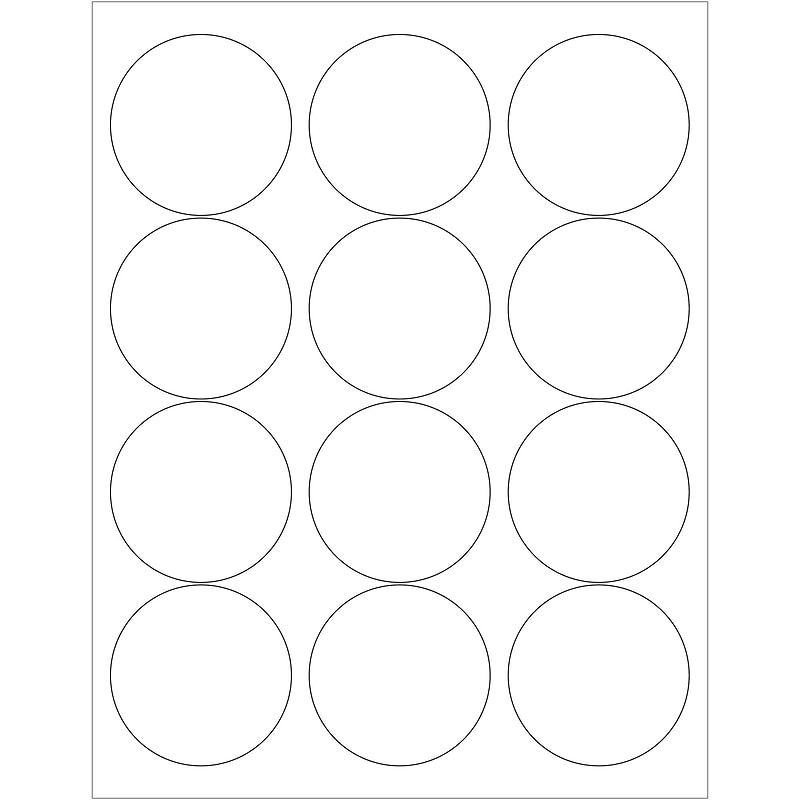Tape Logic® Circle Laser Labels, 2 1/2", Glossy White, 1200/Case (LL303) image 1