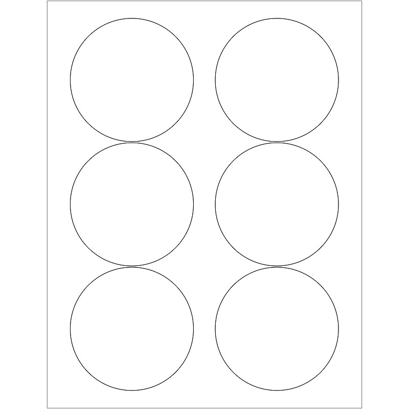 Tape Logic Laser Round Labels, 3 1/3", White, 600/Carton (DL610D) image 1